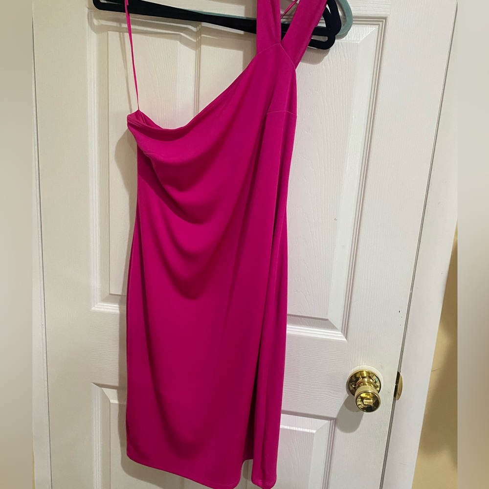 Pink one shoulder dress